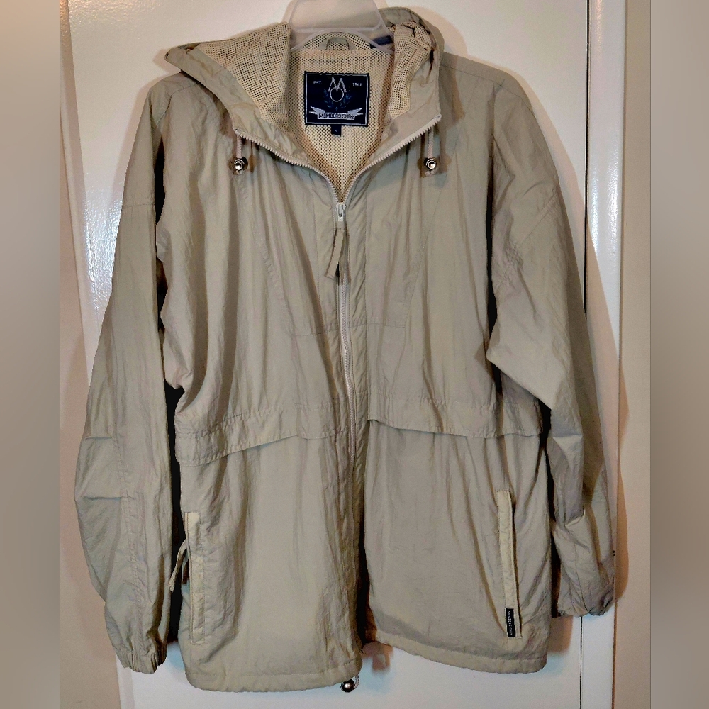 Golf Windbreaker Mens Members Only Light Tan/Khaki Jacket XL/2XL